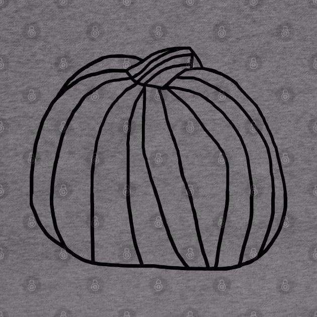 One Big Pumpkin Minimal Line Drawing by ellenhenryart